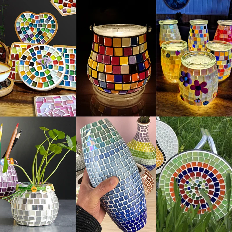 300 sztuk/paczka szkła kryształowego mozaiki DIY hobby płytki kreatywność Art Materia Handmade kreatywny dla dzieci Mini płytka mozaikowa materiał