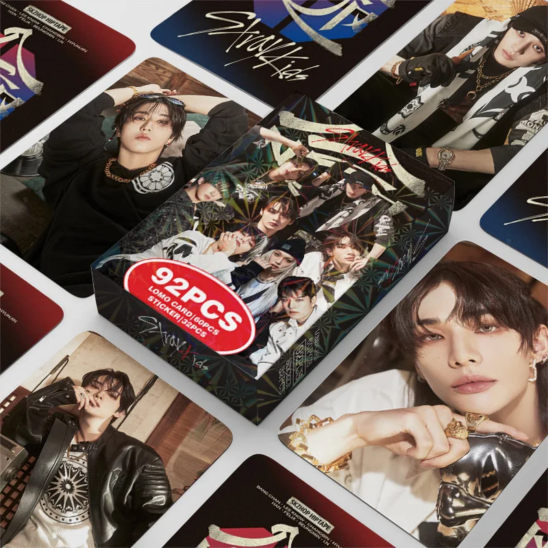 92Pcs/Set Idol Boy Felix HyunJin Chan Lee Know Changbin Lomo Cards Sticker New Album HOP HD Printd Photocards Fans Gifts