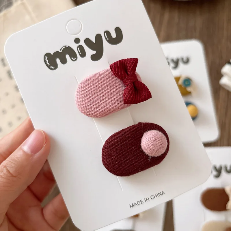 Детские заколки для волос, мини-защелки, 2 шт., цвет омбре, маленький размер, нескользящие держатели с бахромой для маленьких девочек, милые корейские