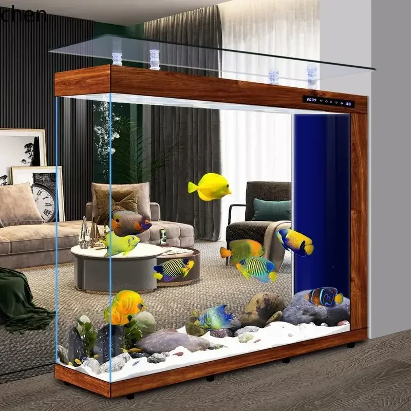 y9.4- Ultra-clear Glass Screen Partition Fully Automatic No-water Change Eco-cycling Fish Tank Medium and Large Aquarium