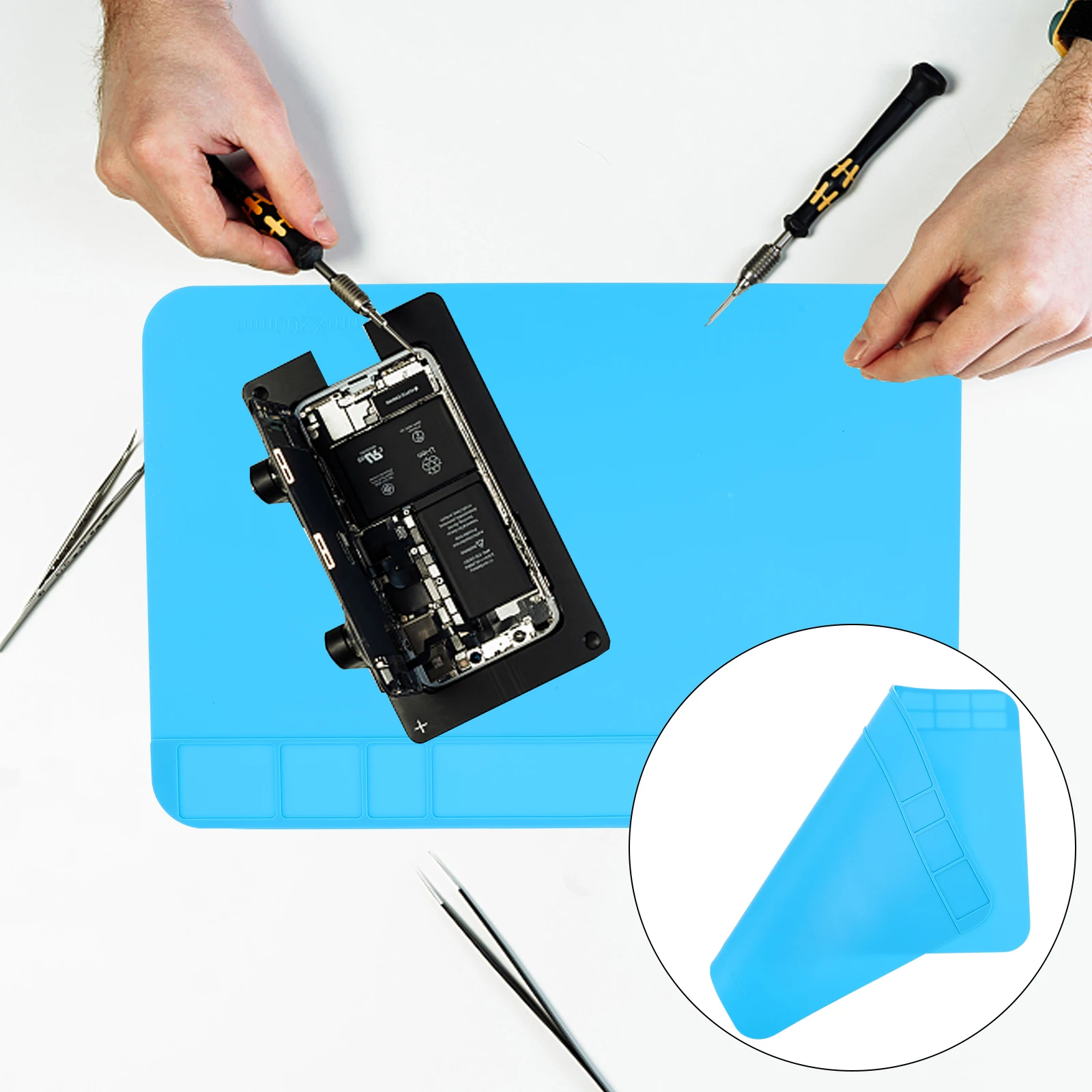

Soldering Heat resistant Silicone Mat for High Temperature Work Table Pad Laptop Repair Station Maintenance Platform