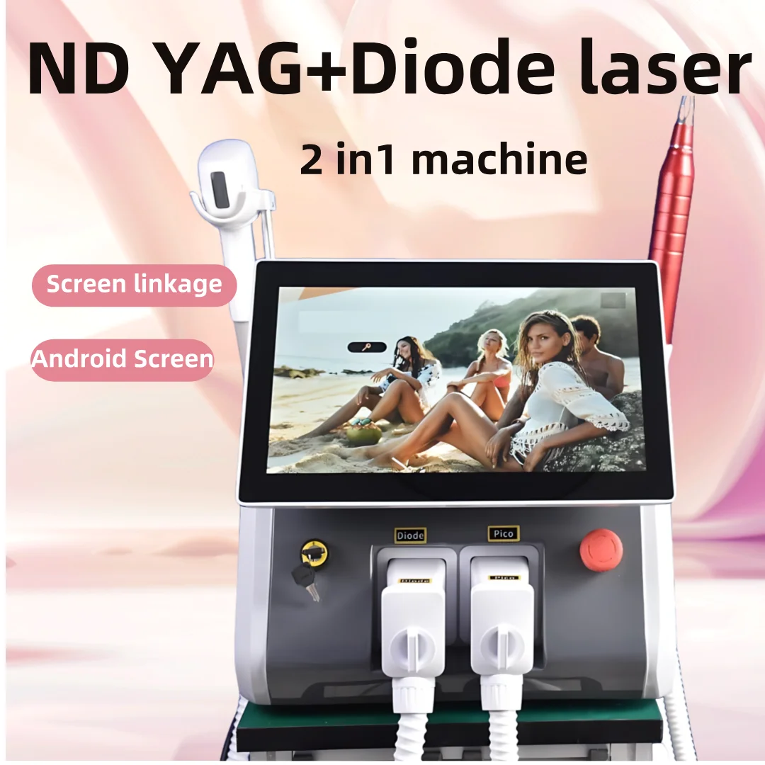 Professional High Power Painless Hair Removal Device Nd:Yag + Diode Laser, Remove Tattoos, Acne Marks, Wrinkles And Beauty