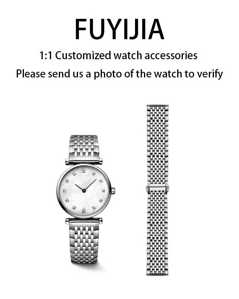 

FUYIJIA Custom L-ongines L4.908 оригинальные ремешки для часов 13 мм 16 мм 18 мм 20 мм плоский интерфейс из нержавеющей стали ремешок с пряжкой-бабочкой