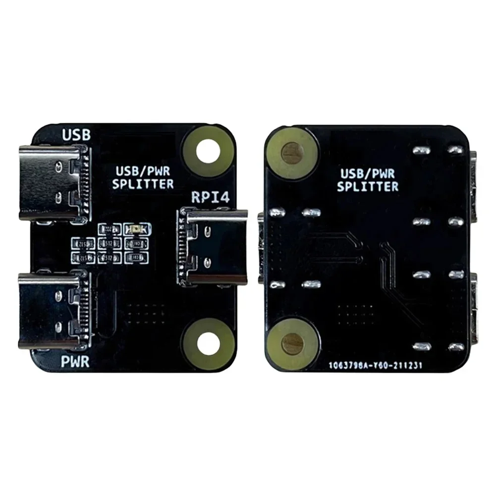 Tipo-C Interface Divisor de Potência, Adequado para Raspberry Pi 4, Módulo USB 1 a 2, Novo