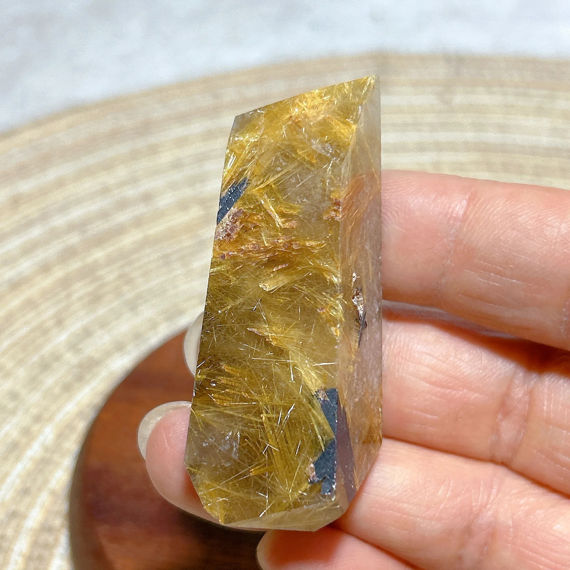 

Natural Crystal Brazil Golden Rutile Free Form polished Gemstone Healing High Quality Mineral Energy Reiki Home Decorations Gift