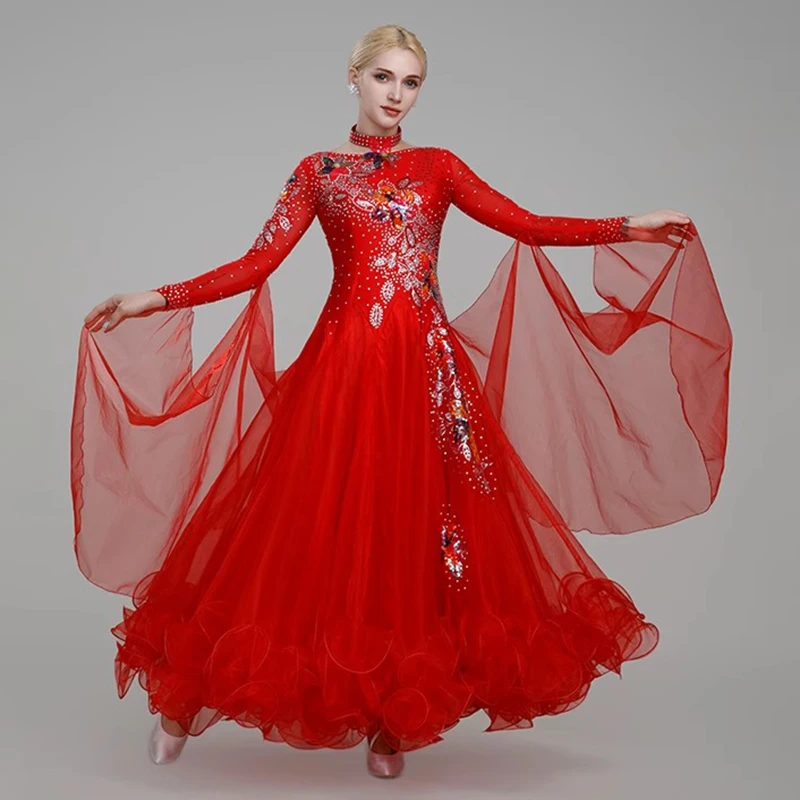 Aangepaste High-end Ballroom Danswedstrijd Jurk 2024 Nieuwe Vrouwen Nationale Standaard Moderne KledingTango Wals Stadiumkostuums