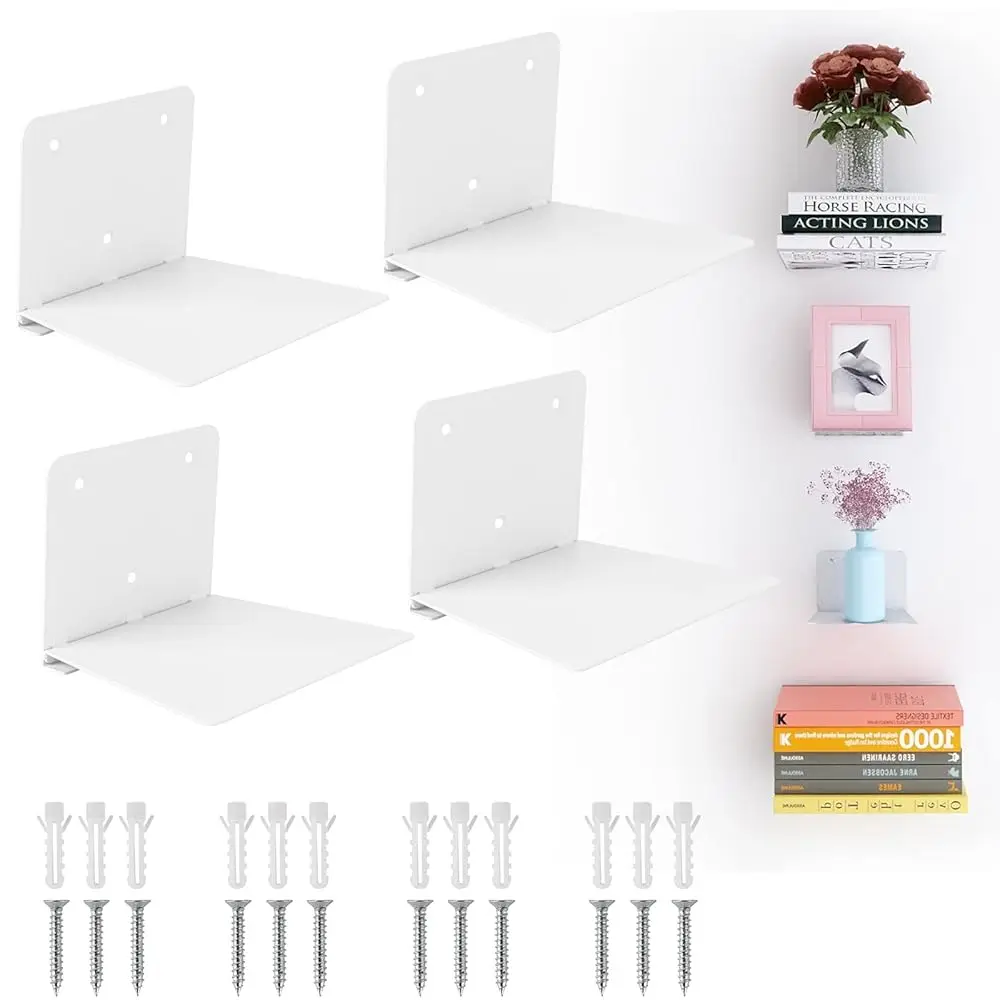 

Invisible Floating Bookshelf, Wall Mounted Floating Bookshelves Heavy-Duty Book Organizers Hidden Book Shelf Metal Shelves