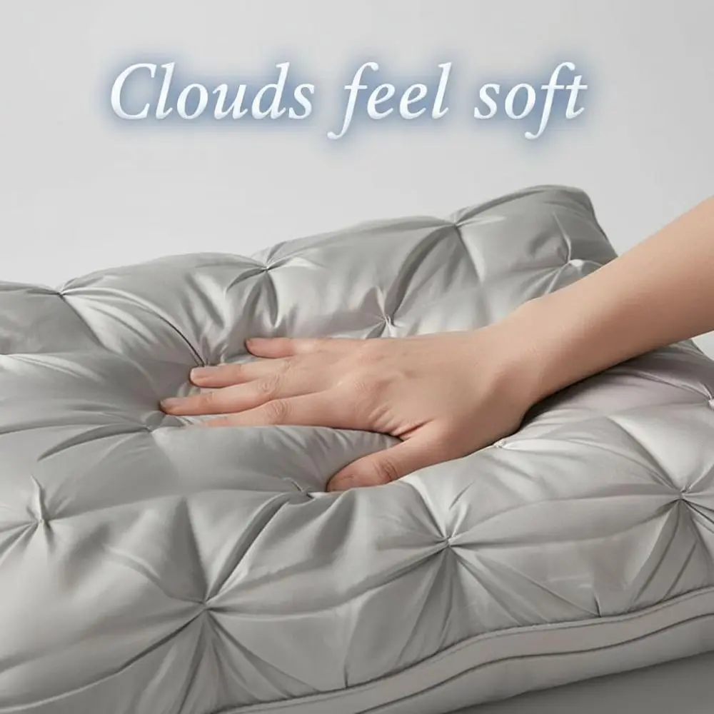 Comfortable 48 × 74cm Sleeping Bed Pillow Soft Twisted Flower Pillow Insert No Collapse Breathable Cervical Pillow Star Hotel