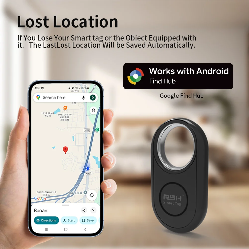 Genuine Android Tracker Portable Anti-lost Device Work With Google‘s Find Hub App-Key Finder Smart Tag for Pixel Motorola GMS