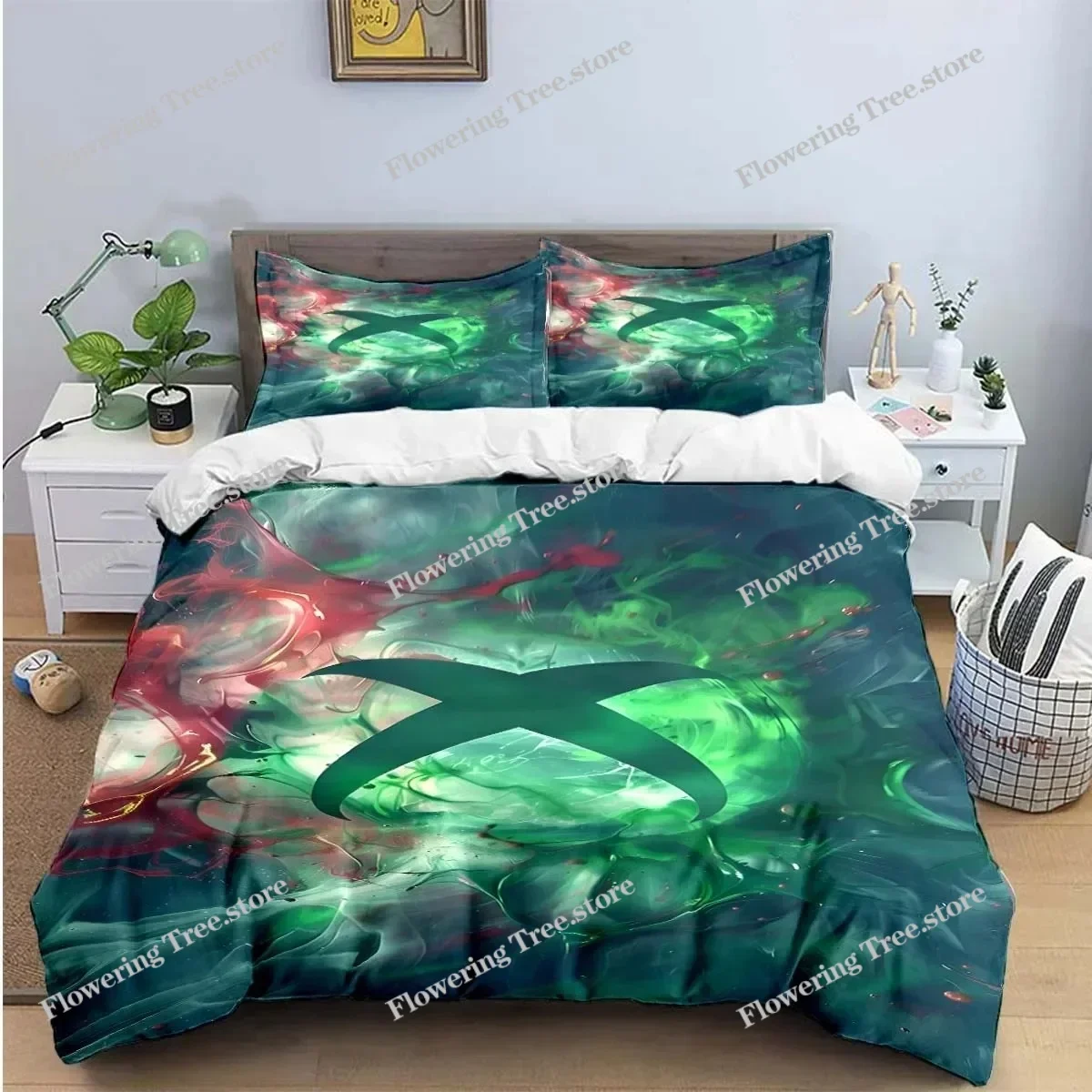 

Cool Gamer X-XBox Print Bedding Sets Exquisite Bed Supplies Set Duvet Cover Bed Comforter Set Bedding Set Luxury Gift