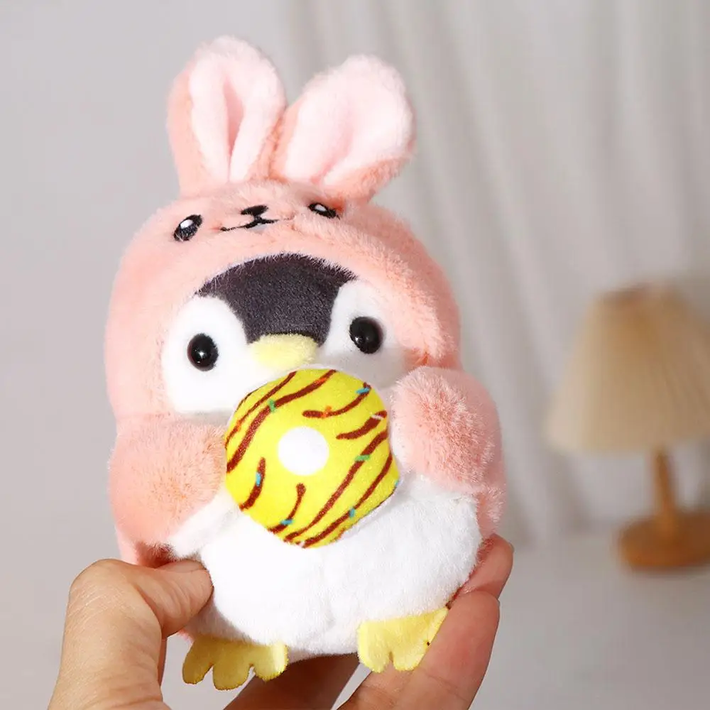 Expresión travesti diseño de dibujos animados Donut mujeres llavero pingüino colgante estilo coreano hebilla de llave
