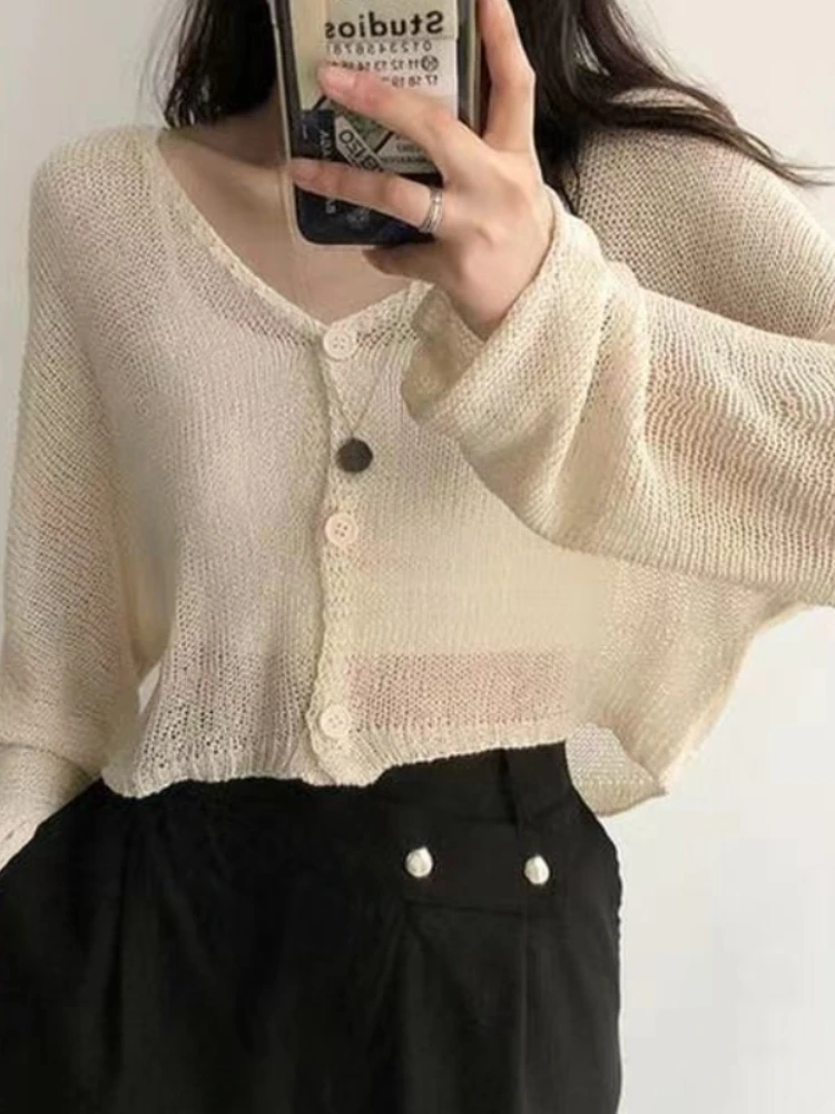 

Кардиган женский тонкий летний популярный Кардиган Женский корейский модный универсальный стройный уютный уличная одежда однотонный милый милый солнцезащитный