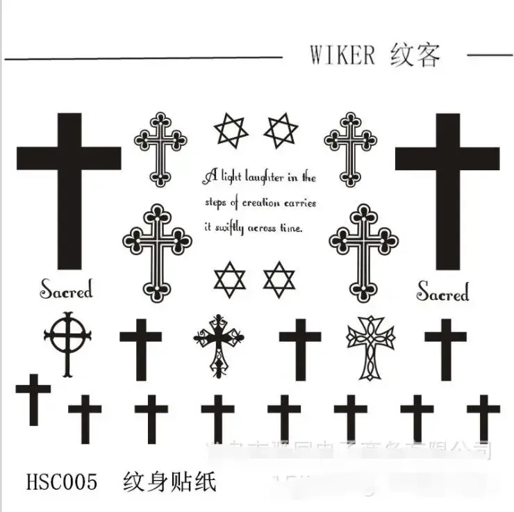 temporary tatoo cross Waterproof Temporary Tattoo Sticker Small on Finger Neck Hand Flash Tatoo Fake Tatto for Girl Women Men