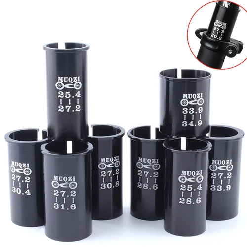 MUQZI-Adaptador de tubo de sillín de bicicleta de aluminio, manguito reductor de tija de sillín de bicicleta de montaña y carretera, 22,2/27,2/25,4/28,6/30,9/30,8/31,8/33,9/34,9mm