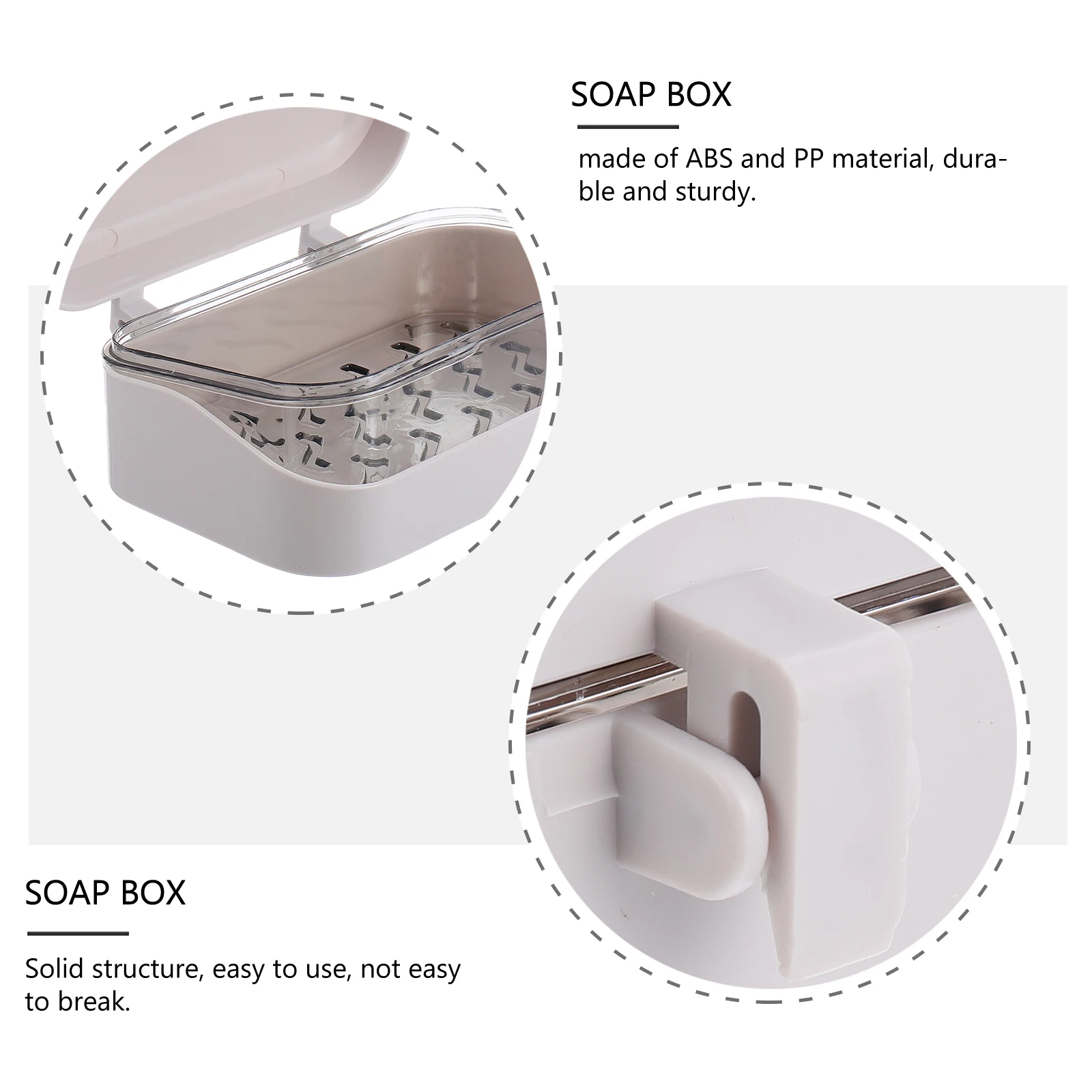 

1Pcs Soap Box with Lid Compact Soap Storage Case Multi Purpose ABS PP Material Bathroom Bedroom Living Room Holder