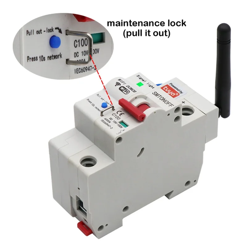 GROCE-Tuya Smart Life Wifi DC Smart Circuit Breaker 12V 24V 48V Überlast Kurzschluss Schutz für Alexa Google Hause