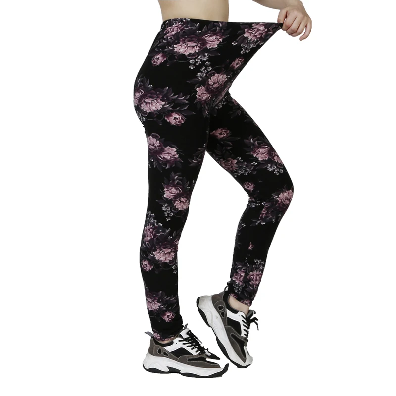 PD127 Wisteria Flower Matte Printed Leggings, Cherry Blossom Leggings, High Elasticity, Comfortable Casual Pants