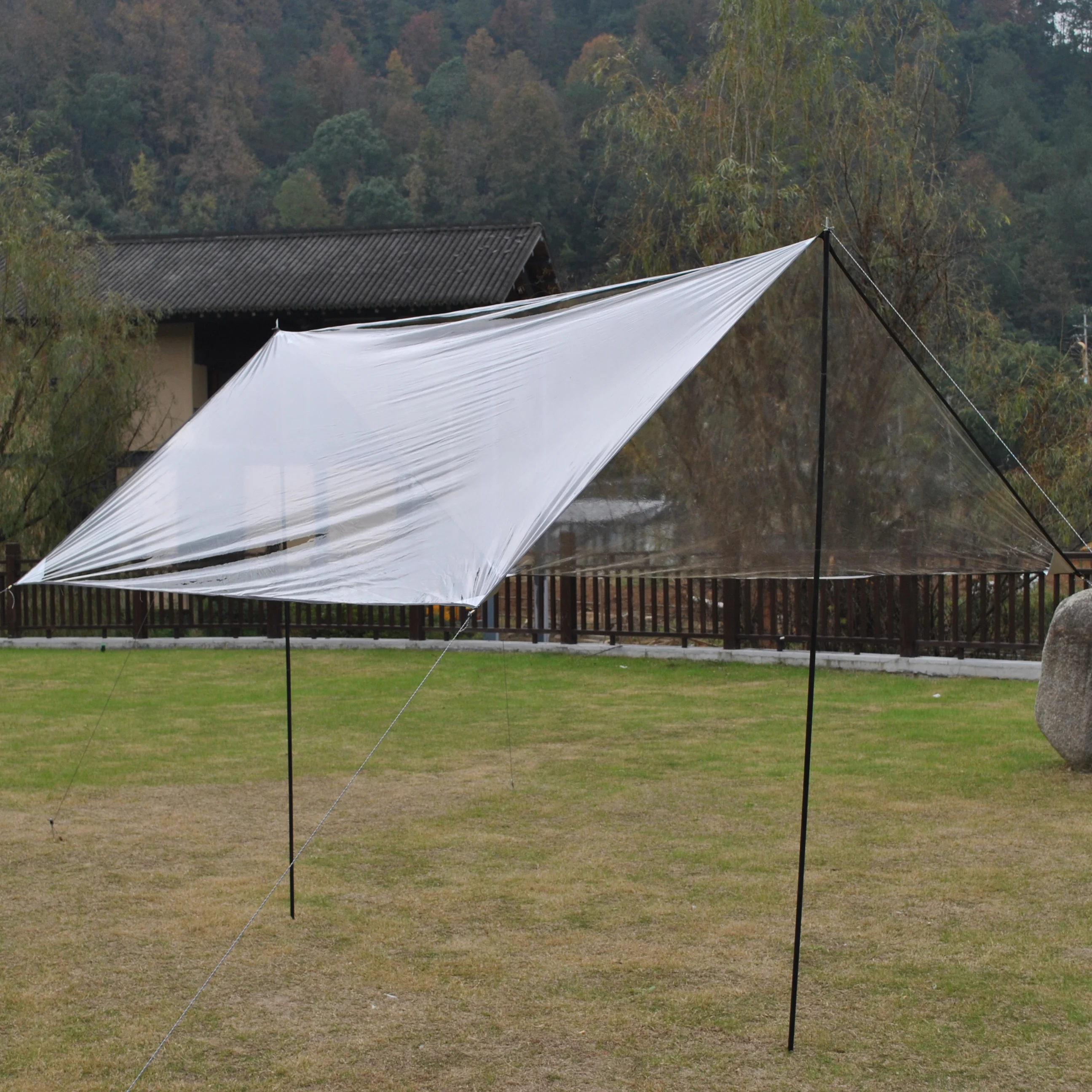 Transparent Camping Tarp 10x10 Ft, Sunshine Beach Canopy, Sports Tarp Tent, Durable Outdoor Tarp for All-Weather Canopy