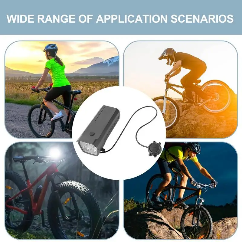 Bicycle Bell Light 2-in-1 Front Road Bicycle Horn Lights 1200mAh Waterproof USB Charging Light 300 Lumens For Bicycle Handlebar