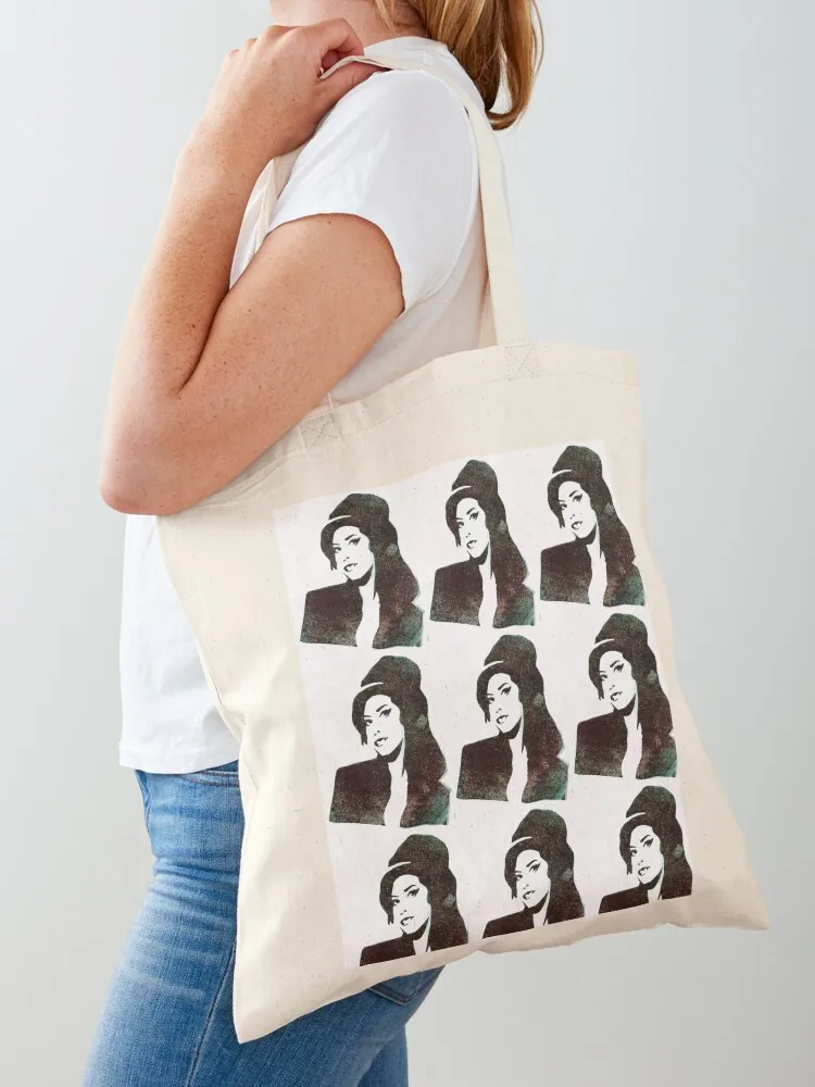 

Amy Winehouse Print Tote Bag ecological bags Portable shopping bag shopper bag women canvas cute pouch