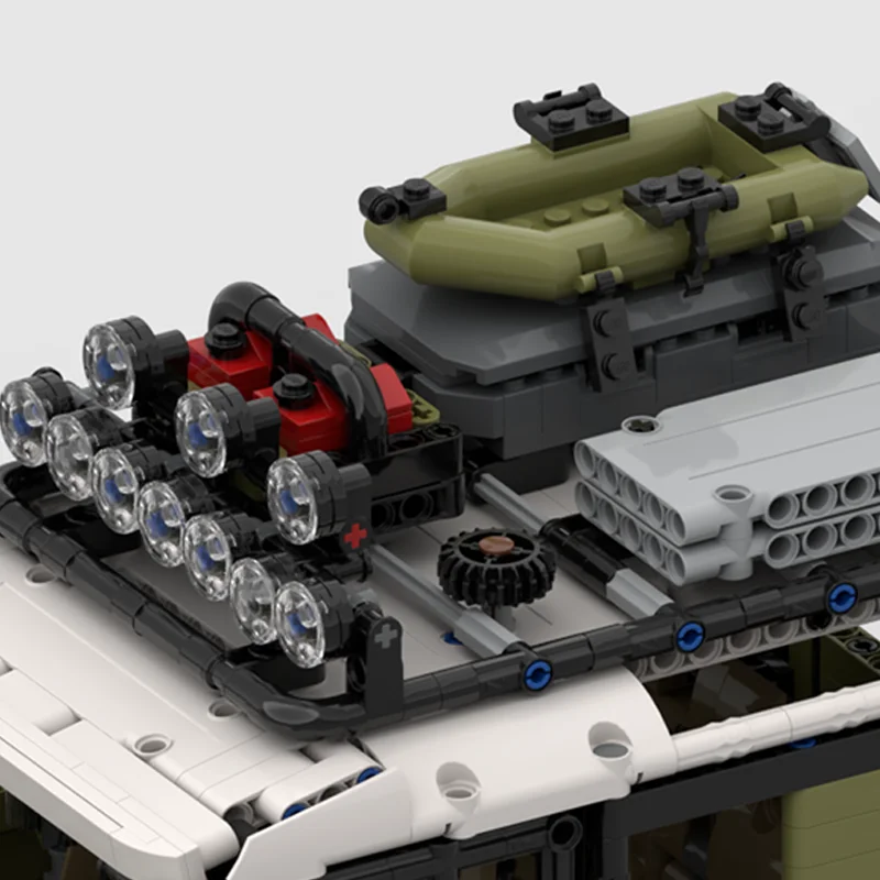 ชุดตัวต่อ MOC 264 ชิ้น ไฟติดแร็คหลังคา แบบจำลองทางเทคนิค ของเล่นตัวต่อสร้างสรรค์ DIY แนวคิดการศึกษาสร้างสรรค์ ของขวัญคริสต์มาส ตัวต่อ