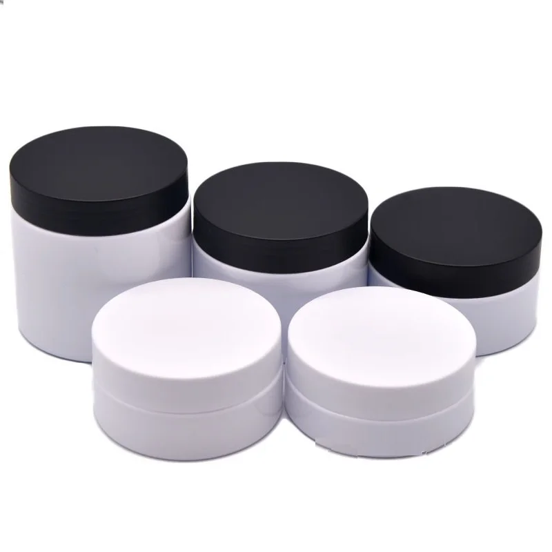 

30pcs White PET Plastic Jars Eye Cream Bottle Frost Screw Lid 200g 150g 100g 80g 50g Empty Cosmetic Containers Hair Wax Pots