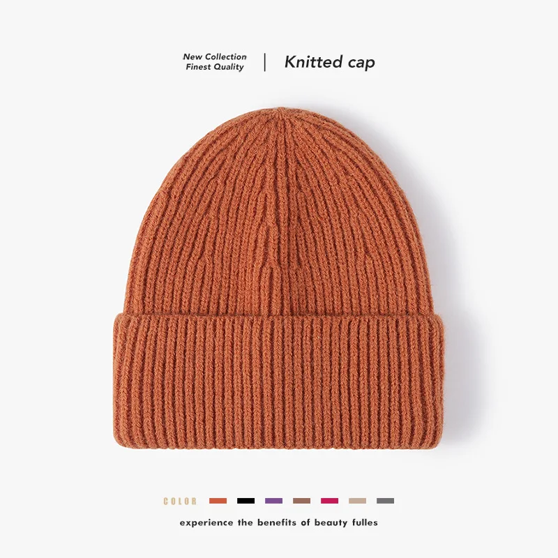 

Beanie Cap Fashion Simple Men's Knit Hat Light Plate Warm Cold Hats Women's Outdoor Thickened Sheep Fleece Thread Caps 4m647