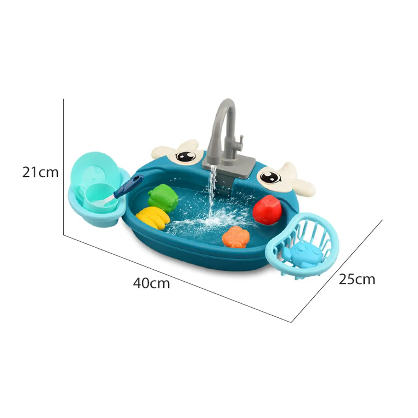 Juguetes de fregadero de cocina, platos de juego, limpieza de simulación con agua corriente, juego eléctrico para casa de juegos, regalo para niños