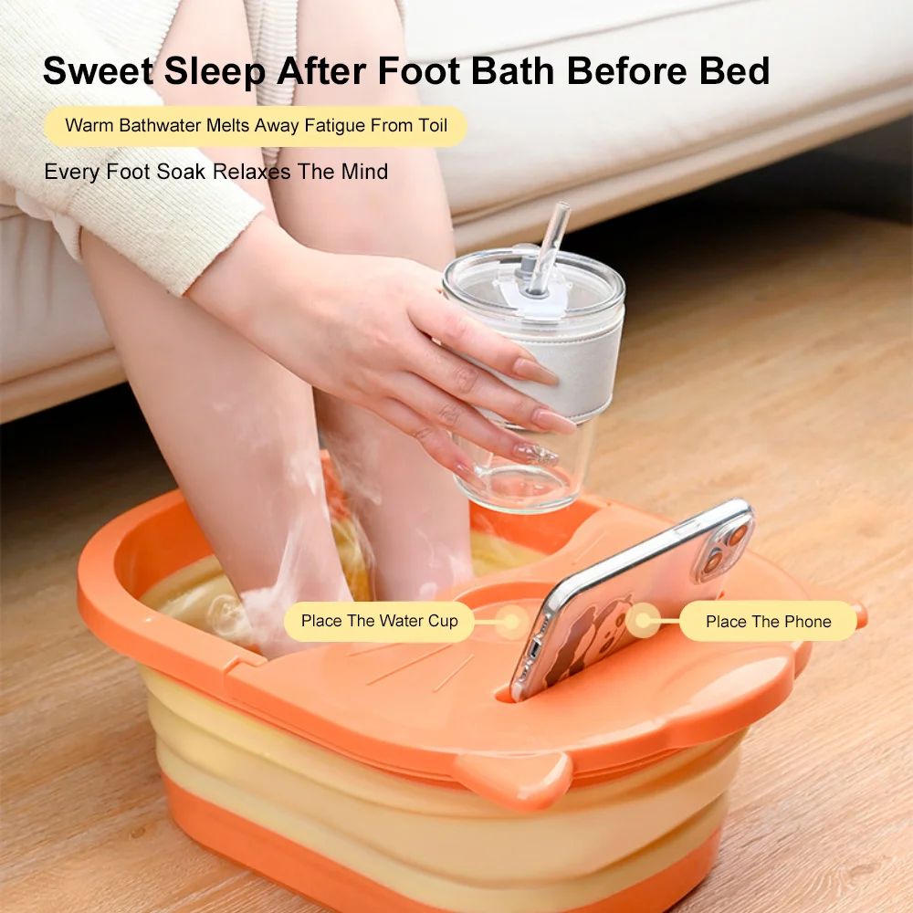 

Складное массажное ведро для ванночек для ног, портативная крытая раковина, подходит для путешествий, домашнего использования, легкий, экономящий место, с нескользящим основанием