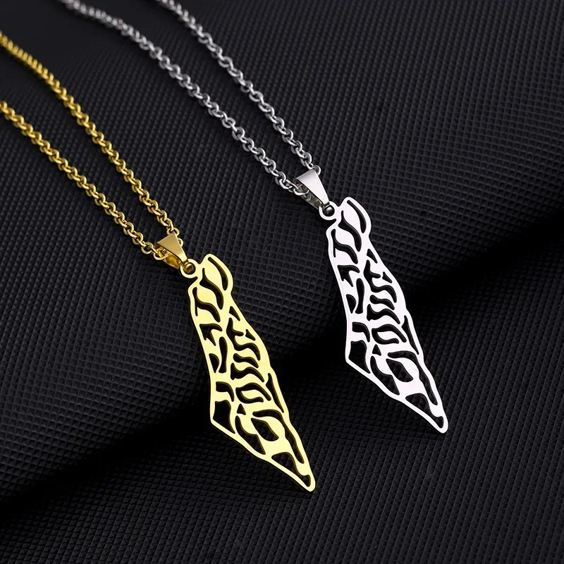 

Vintage Ethnic Gold Silver Map Pendant Necklace Men Women Classic Minimalist Geometric Type Pattern Pendant Necklace Boy Girl