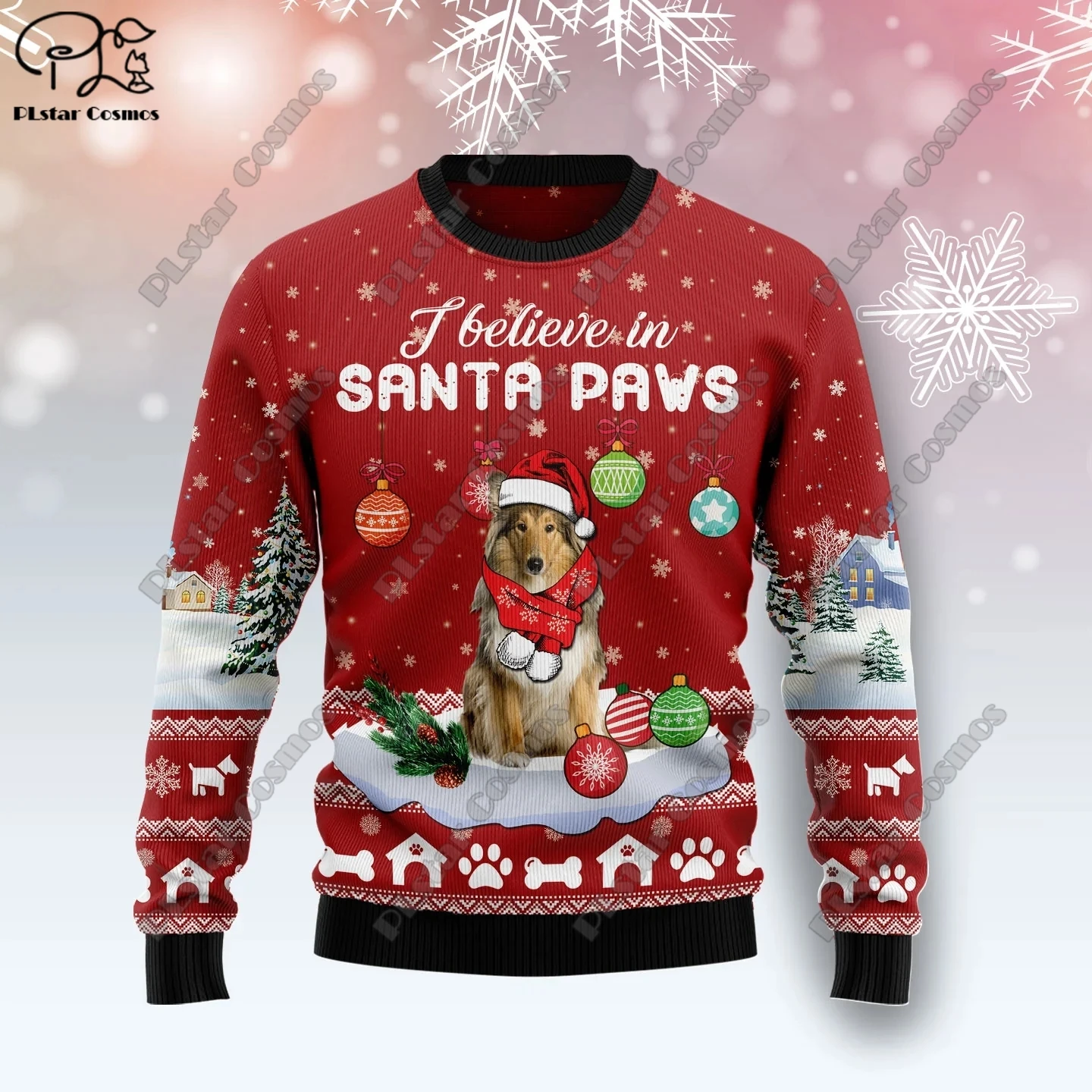 

3D Printing Christmas Christmas Tree Santa Claus Tattoo Cat Animal Deer Bear Ugly Sweater Casual Unisex Winter Sweatshirt M7