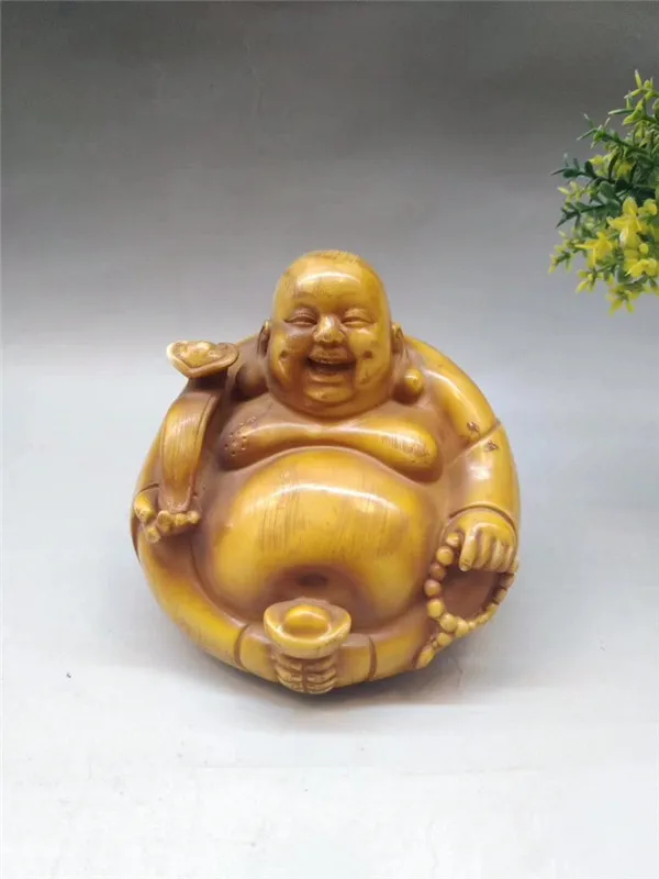 Craft bone carving 19033 trumpet Ruyi Buddha width 9 height 8.5 weight 550 grams