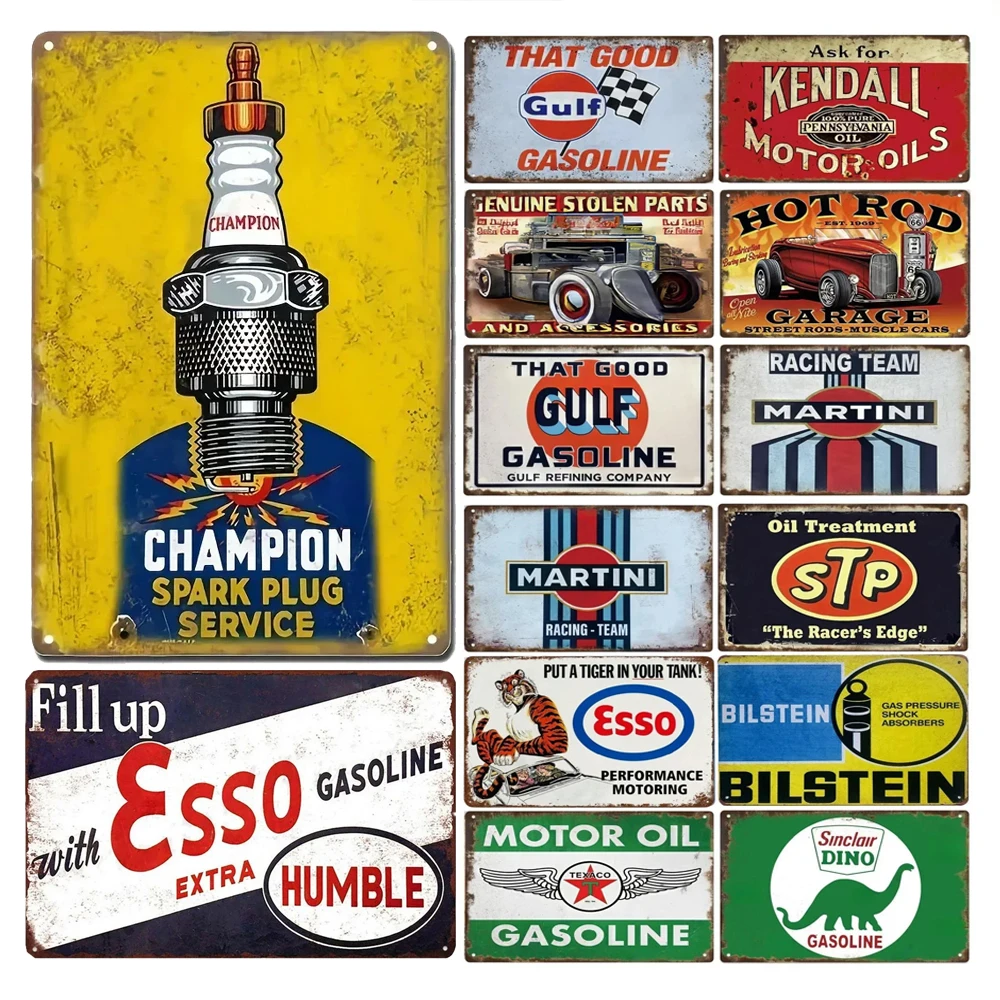 Targa per gasolio per auto Lubrificante vintage Cartellone in metallo Targa da parete Poster Decor Garage Negozio di riparazioni auto Targa in metallo Targhe decorative