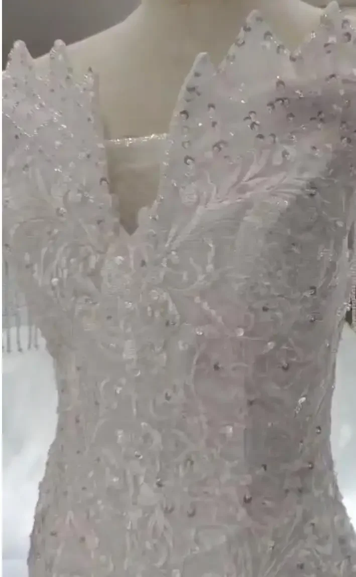 Customized Beautiful Square Neck Appliques Beads Wedding Dress Chapel Train Plus Size Cap Sleeves Tassels Church Bridal Gown