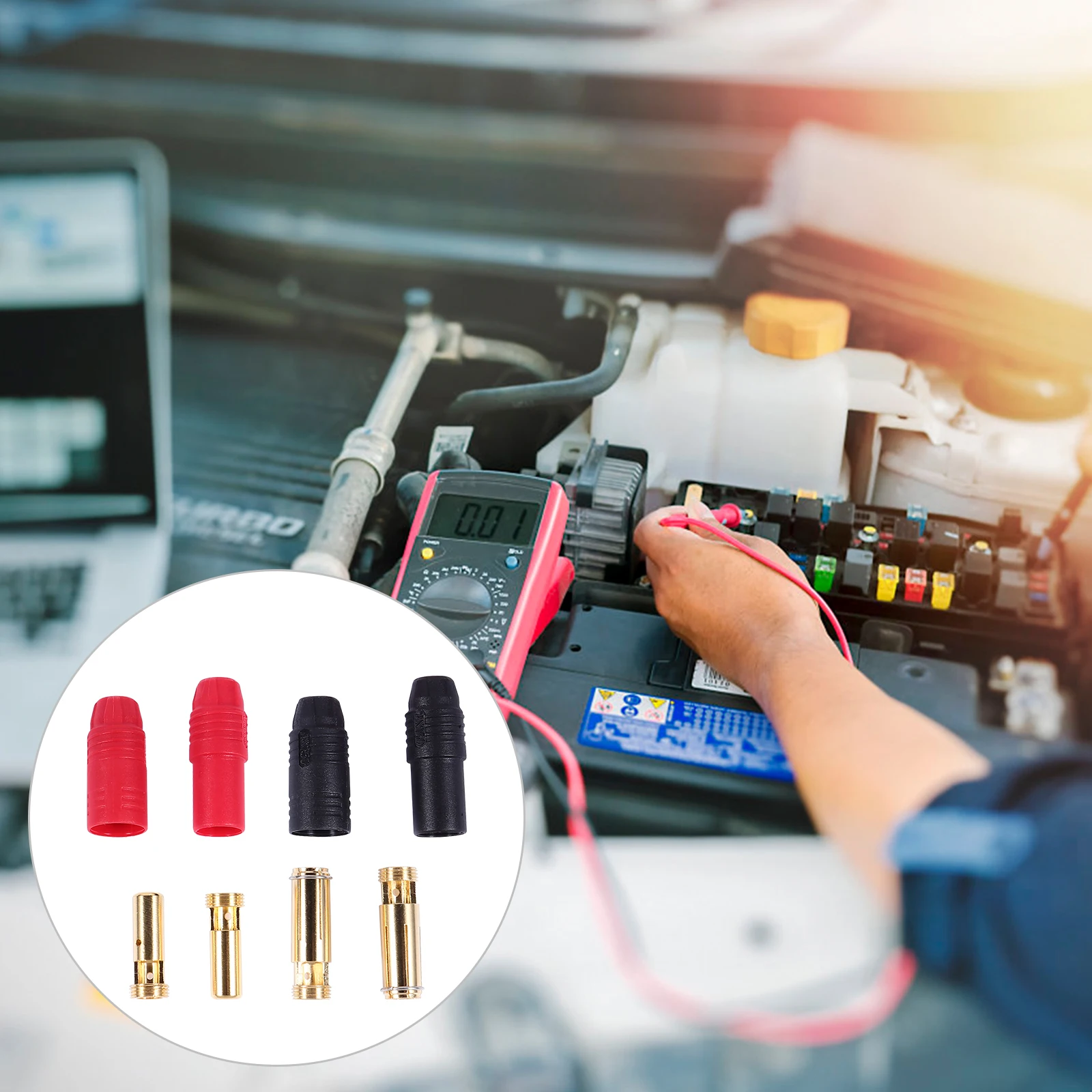 

4pcs AS150 Gold Plated Lipo Plug 7mm Anti Spark RC Drones Airplanes Car Vehicles Anti Spark Plug Terminal