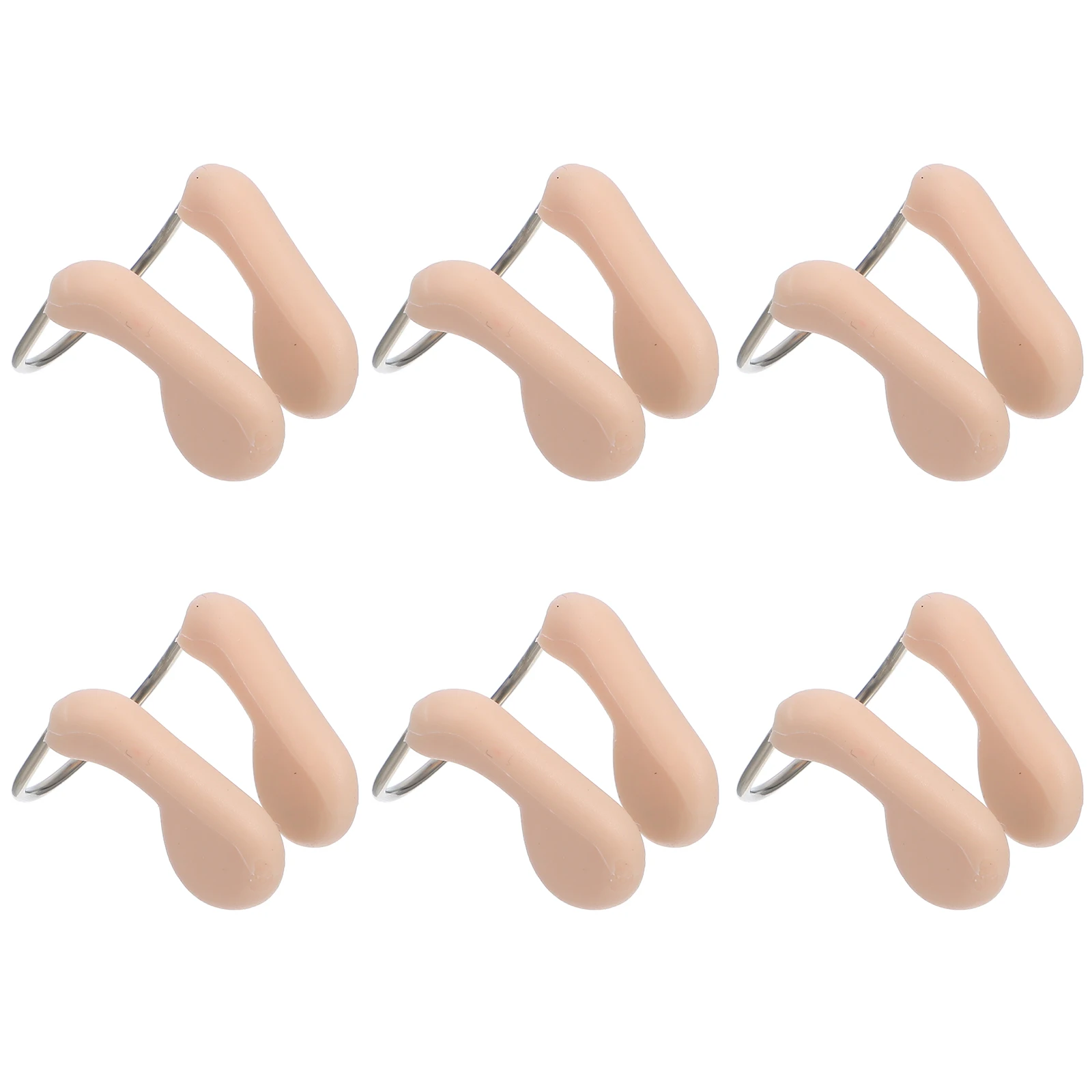 

6PCS Waterproof Swimming Nose Clip Anti-choking Professional Swimming Wire Nose Clip Underwater Nose Protection (Flesh Color)