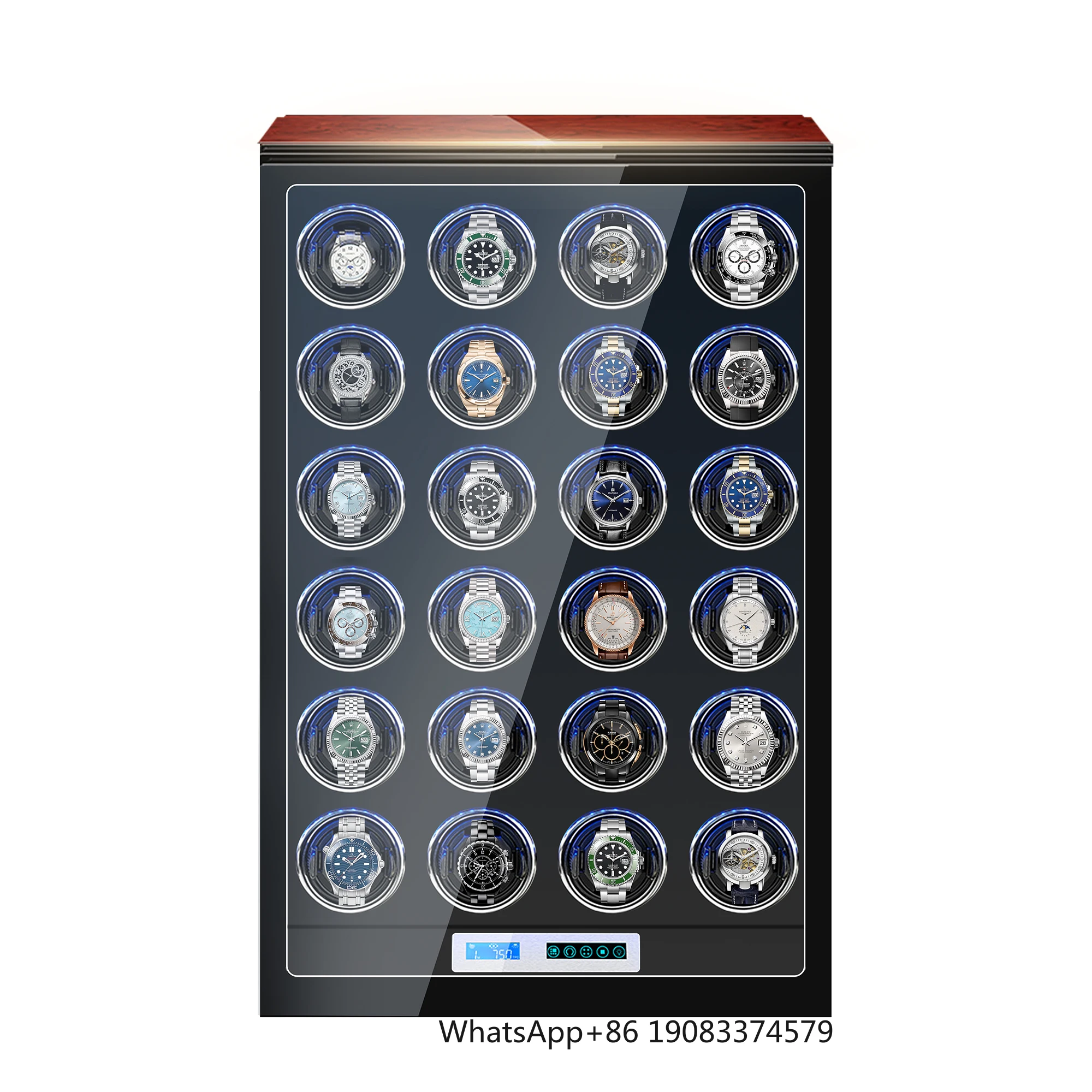 

Высококачественный автоматический виндер для часов с LED-подсветкой и сенсорным экраном, на 24 слота, с функцией демонстрации часов