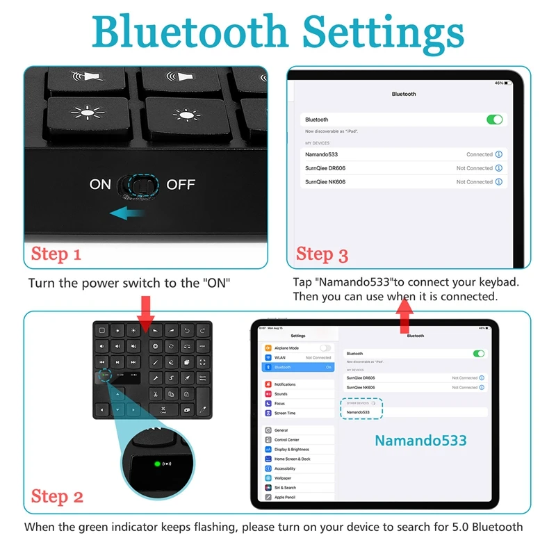 Bluetooth Drawing Keypad 35 Keys Rechargeable Wireless Keyboard For Procreate, And Drawing Shortcuts Graphic