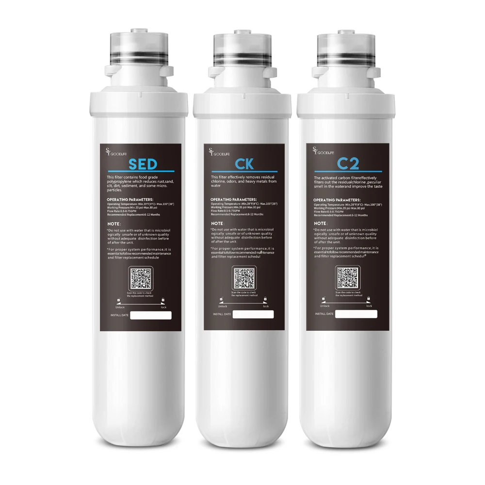 K5-3 PCC Replacement of Filter Cartridge 4 Stages Filter Water Tank Water Filter Quick Replacement 3/8 \