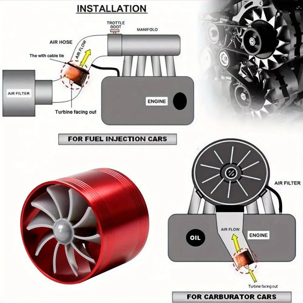 49 مللي متر شاحن توربو واحد فلتر الهواء مدخل مروحة F1-Z توربينات السيارة شاحن الوقود الغاز التوقف عدة استبدال السيارات #5