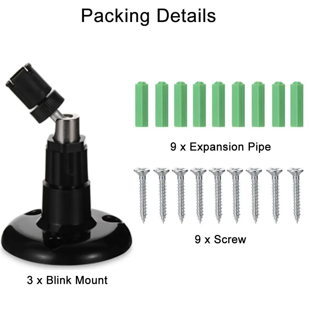 3 Pack New Adjustable Sturdy 360 Degree Wall Bracket Support Camera Mount For Blink XT2 Outdoor Indoor Home Security System