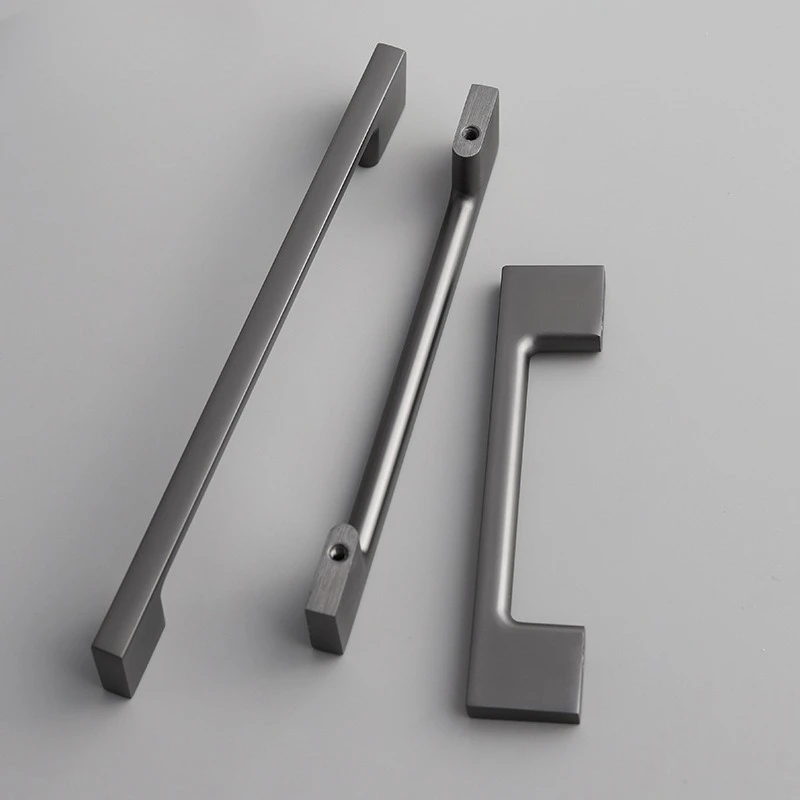 Zinc Alloy Kitchen Door Handles Wardrobe Door Handles Cabinet Handles Drawer Knobs Brushed Modern Style Hardware
