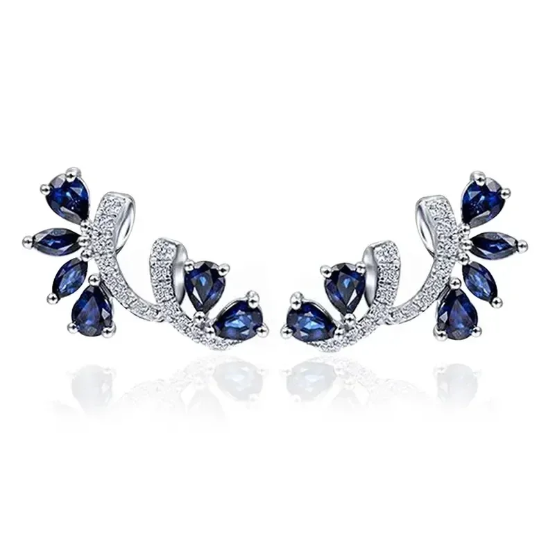 Blue Crystal Flower Earrings — product information 4
