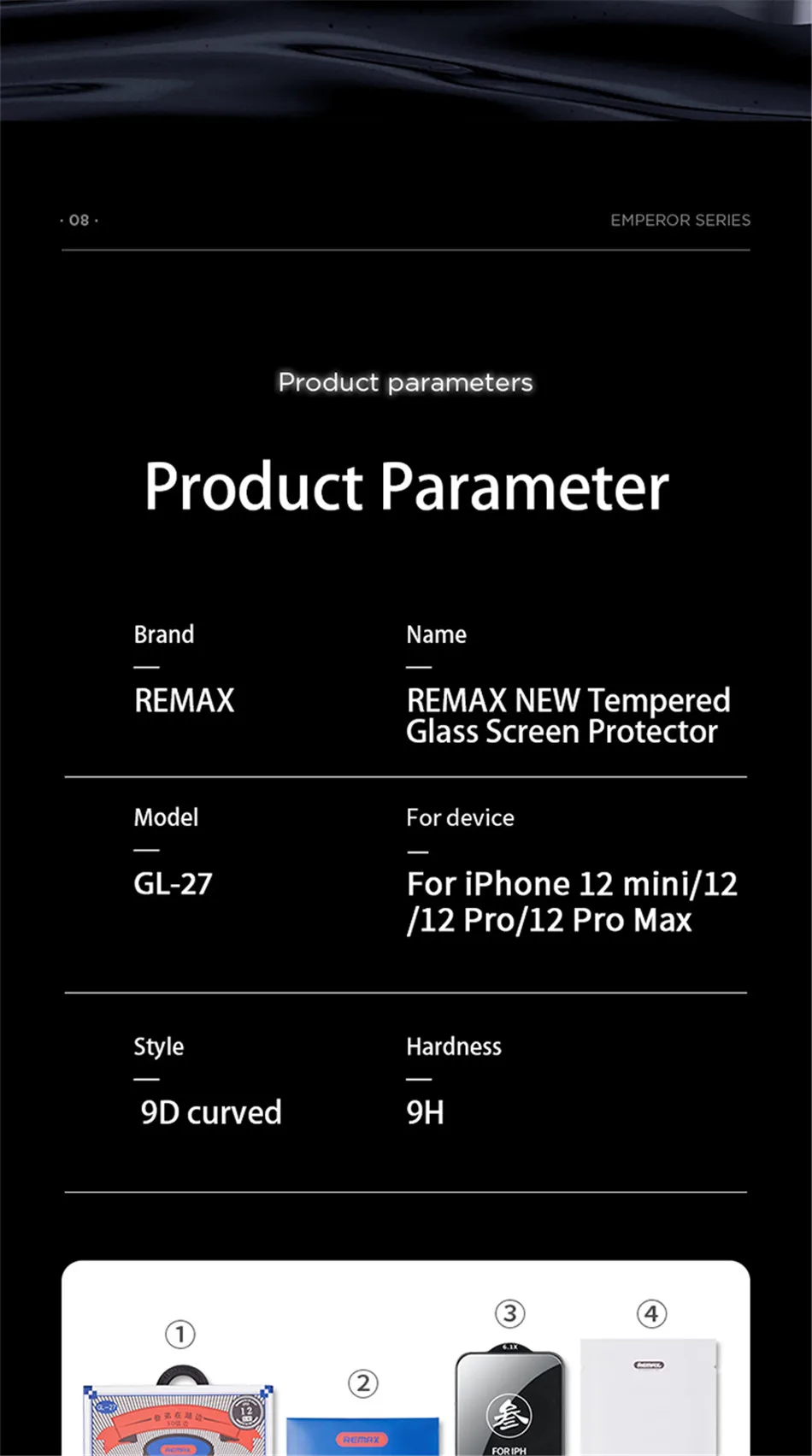 Remax HD Tempered Glass Screen Protector For iPhone 18Pro 18ProMax For iPhone 17 17Pro 17ProMax For iPhone 16/15/14/13 Series