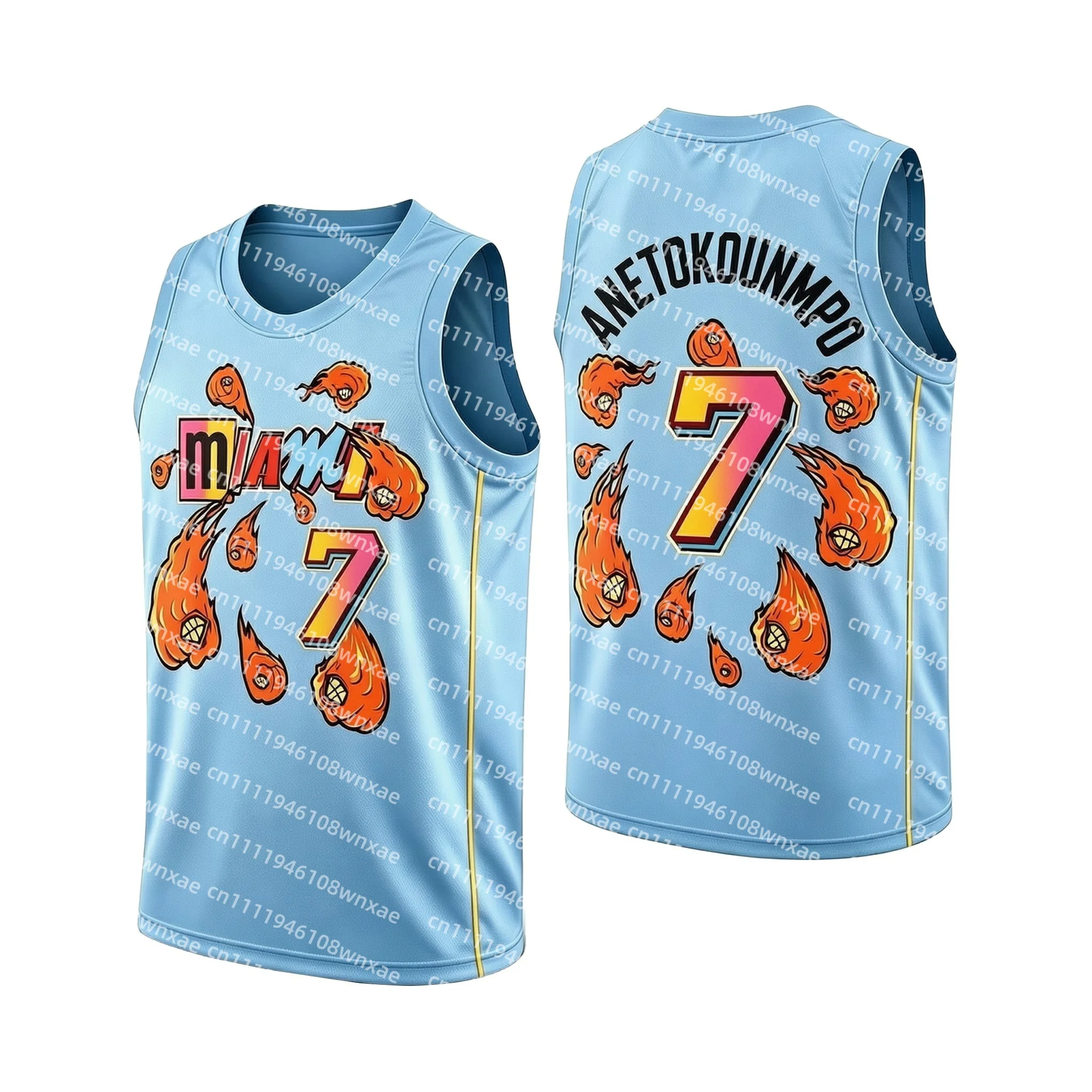 Children's NO.7 Miami Basketball Quick-drying Vest Men's Sleeveless O-neck Basketball Sports Out Tranning Jersey Vest