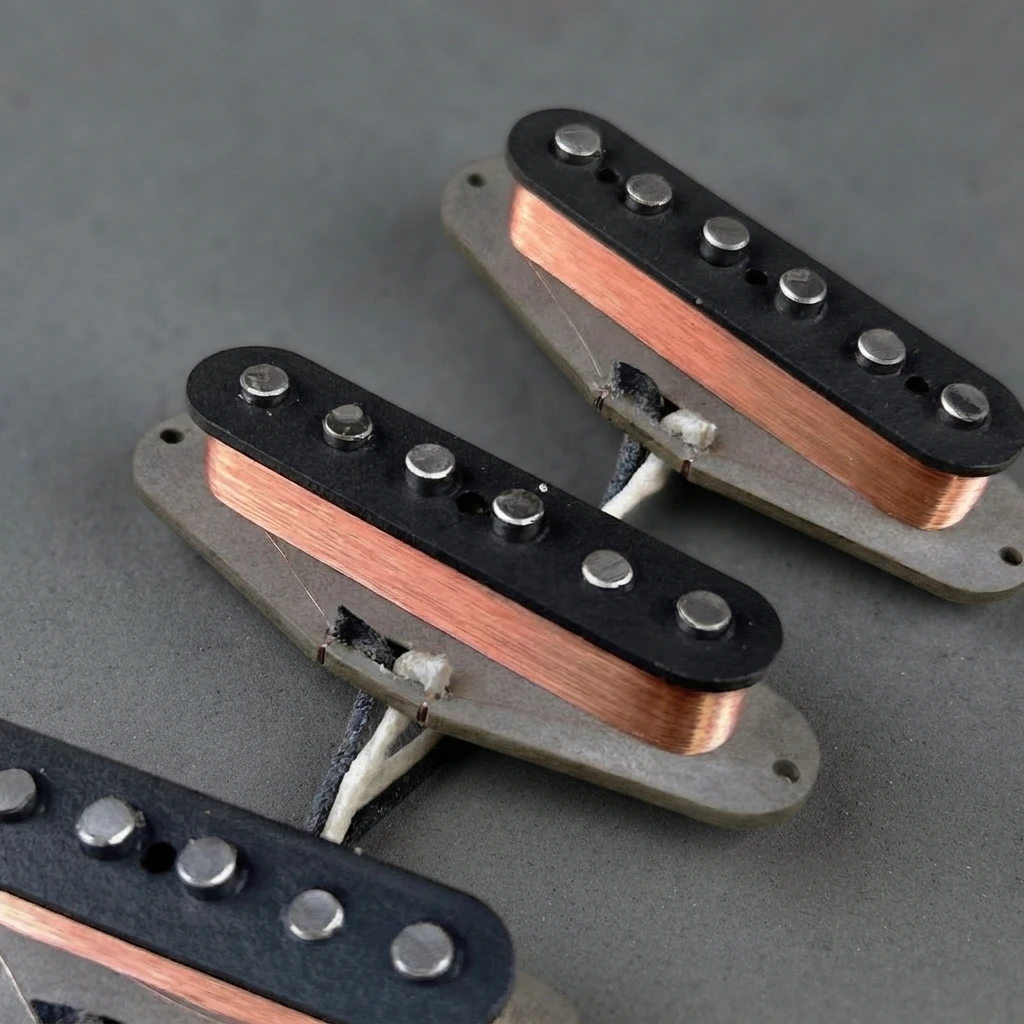 1969 Custom SSS Pickup Set, Hand-Wound, Alnico V Magnets, Classic Tone, Neck Middle Bridge Mounting Screws for ST Guitars