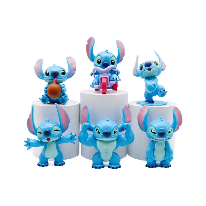 

Lilo & Stitch Muscular Blind Box Toys Stitch Car Decoration Trendy Collectible Figurines Cute Hand Model Desktop Ornaments Gifts