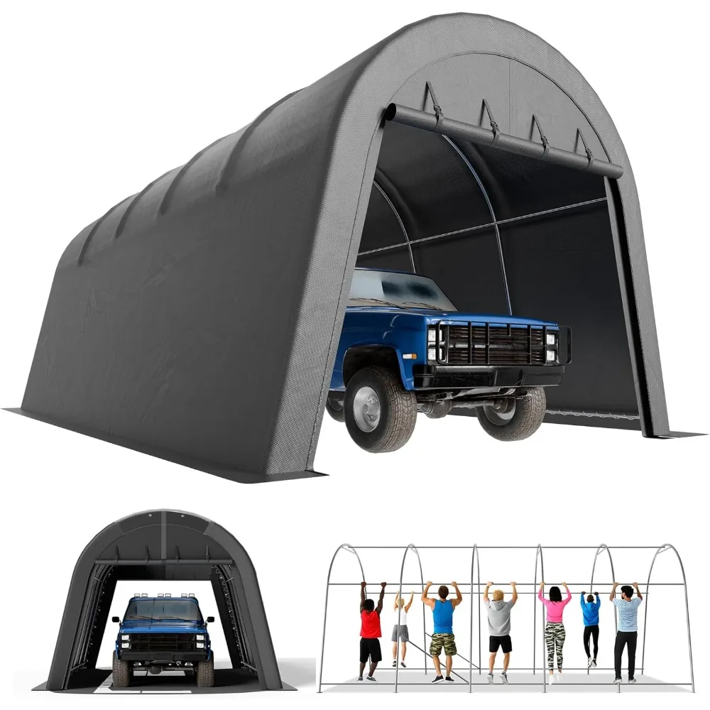 

Portable Garage, Carport Canopy 12x20 FT Heavy Duty Car Port with Reinforced All-Steel Frame, Car Tent Garage