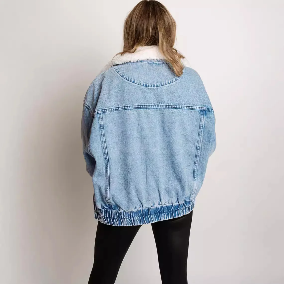Denim Coats Women Coat Casual Loose Turn Down Collar Single Breasted Y2k Streetwear Mom Jeans Splice Thick Jackets Autumn Winter