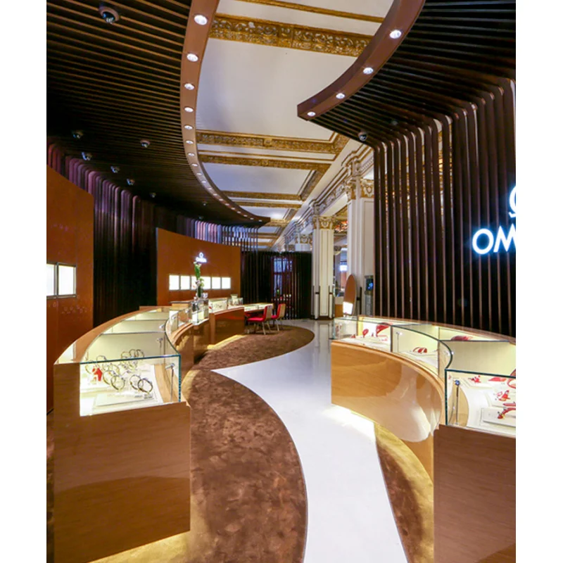 

custom.Luxurious jewelry store interior design with Wall Jewelry Display Cabinet